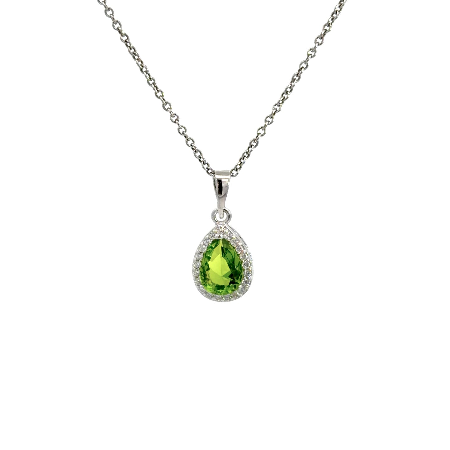 Peridot Cubic Zirconia Pendant Necklace
