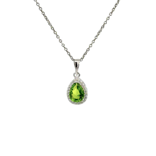 Peridot Cubic Zirconia Pendant Necklace
