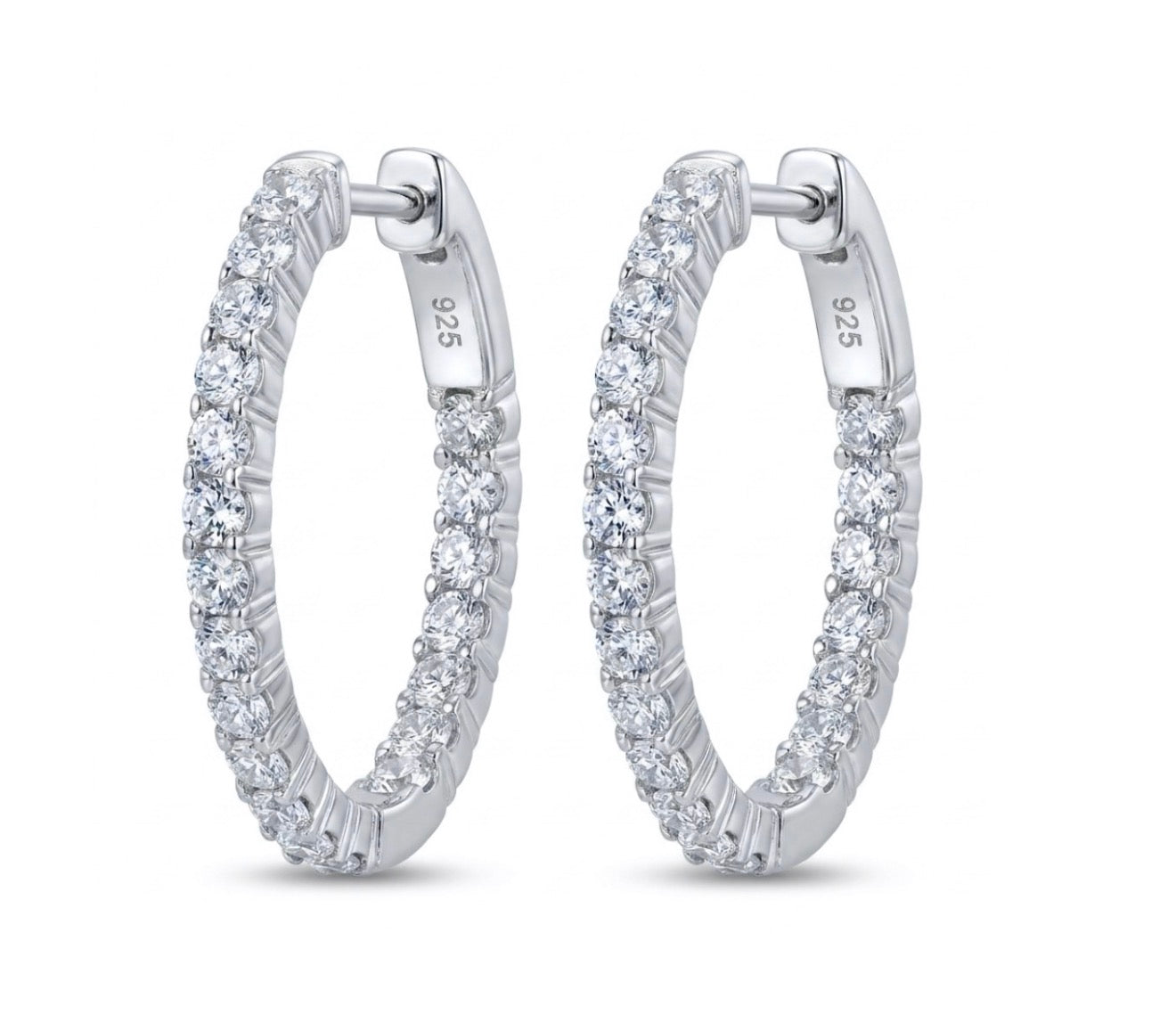 Inside-Out Oval Shape 1-inch Hoop Earrings