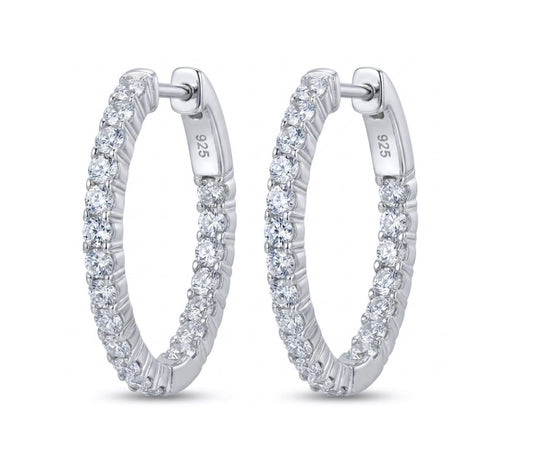 Inside-Out Oval Shape 1-inch Hoop Earrings