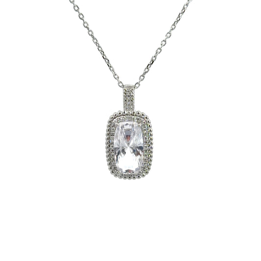 Emerald Cut Cubic Zirconia Necklace