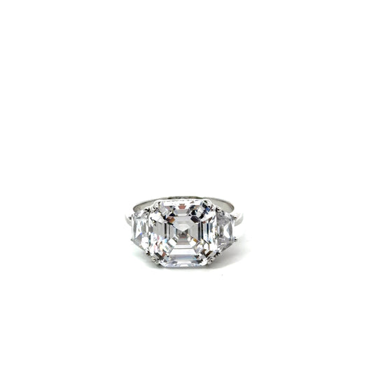 Sterling Silver Radiant Cubic ZirconiaRing
