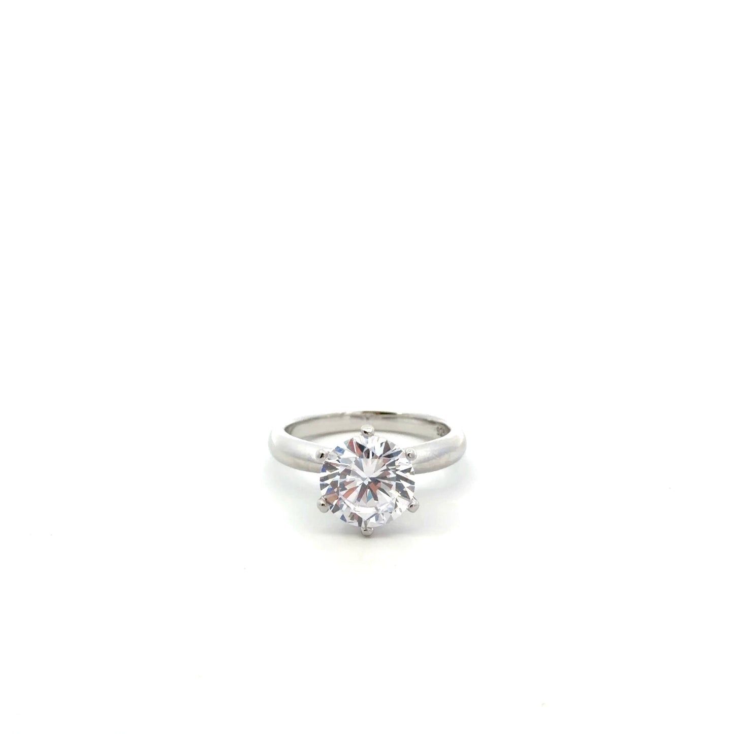 Sterling Silver Solitaire Engagement Ring