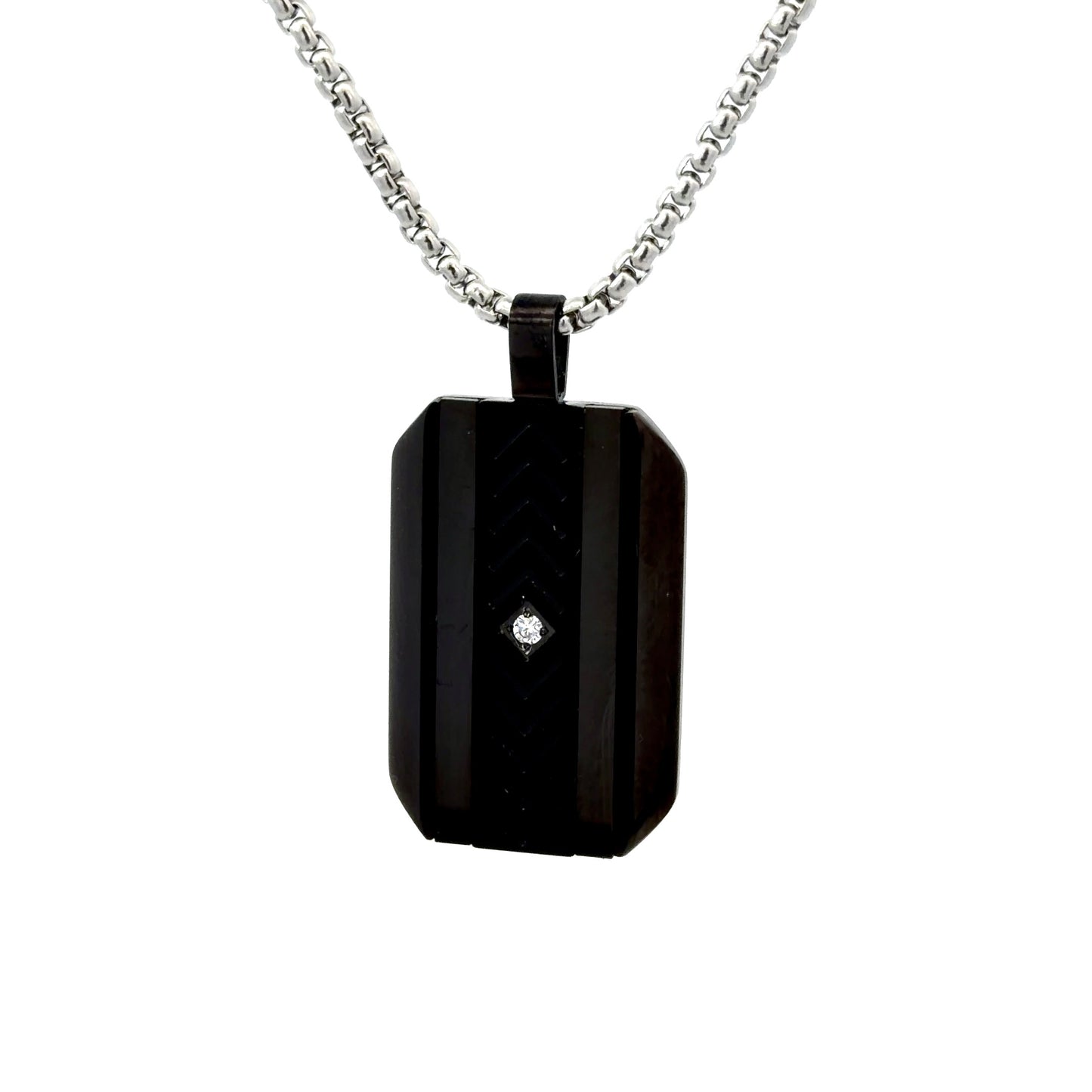 Black Stainless Steel Dog Tag Pendant