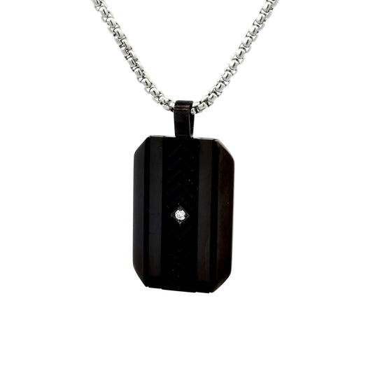 Black Stainless Steel Dog Tag Pendant