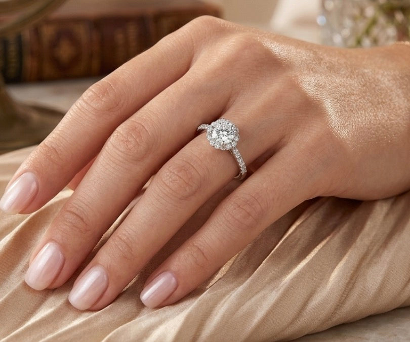 Sterling Silver Halo Ring