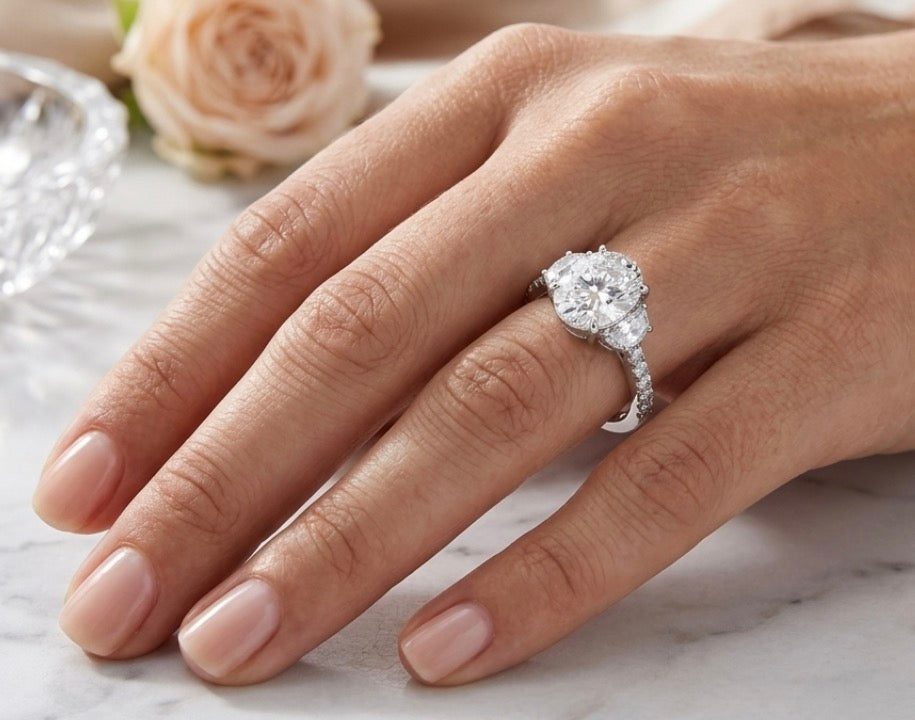 Sterling Silver Oval-cut stone  Ring