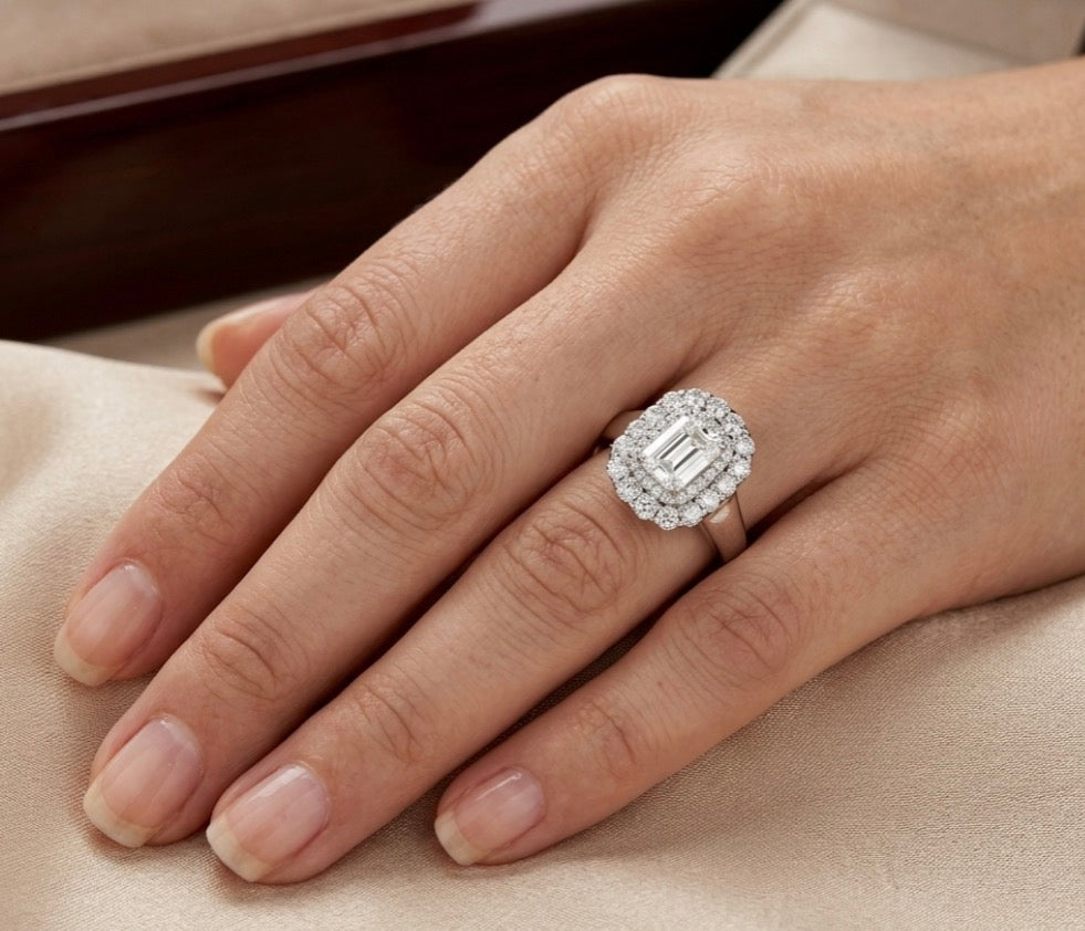 Sterling Silver Emerald Cut Ring