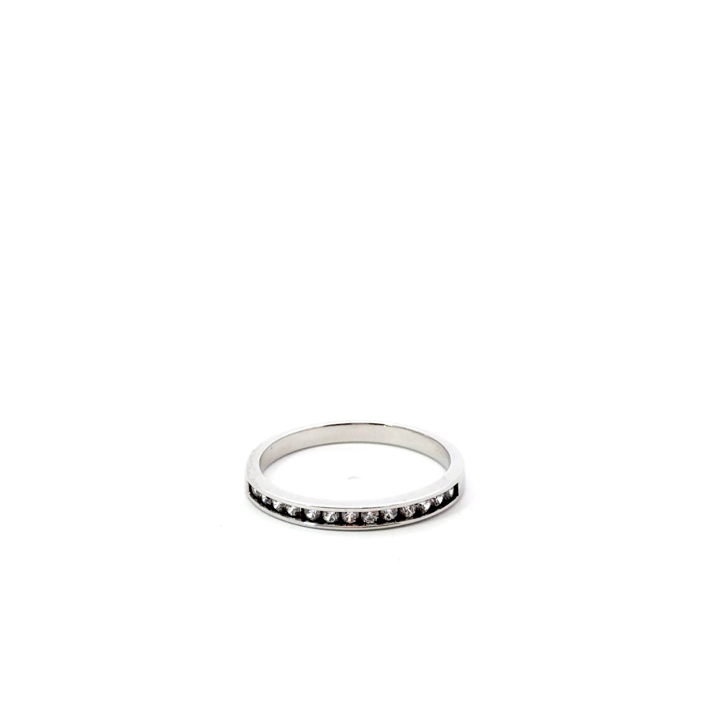 Sterling Silver channel Set Eternity Ring