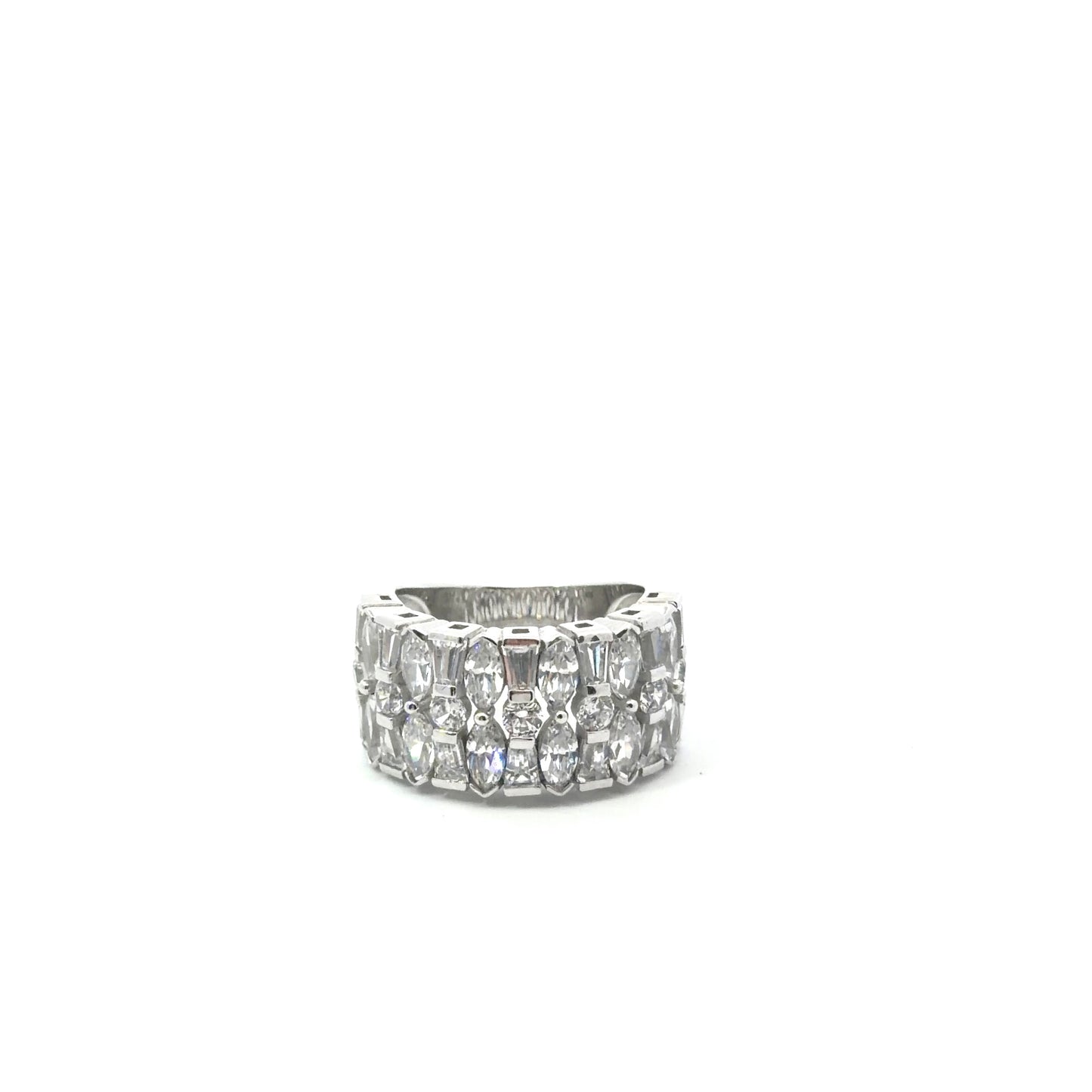 Sterling Silver Multi Stone Cubic Zirconia Ring
