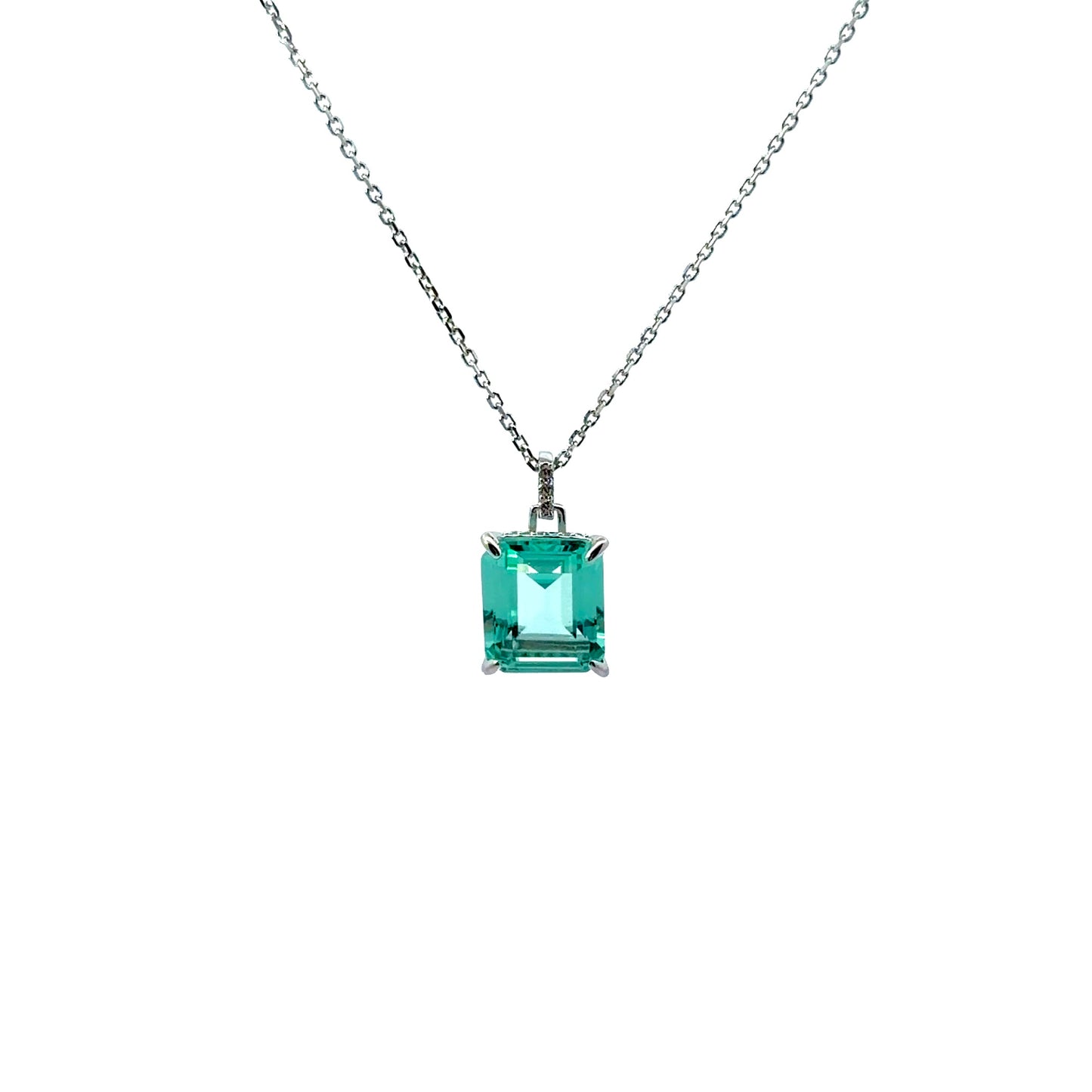 Sterling Silver Aguamarine Pendant Necklace