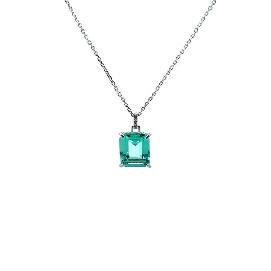 Sterling Silver Aguamarine Pendant Necklace