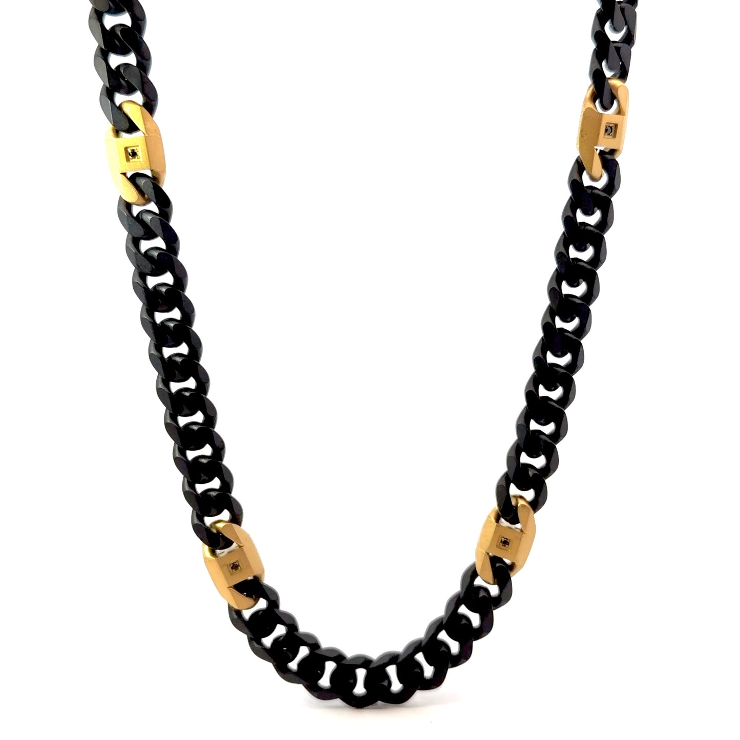 Matte Black and Gold Plated Necklace