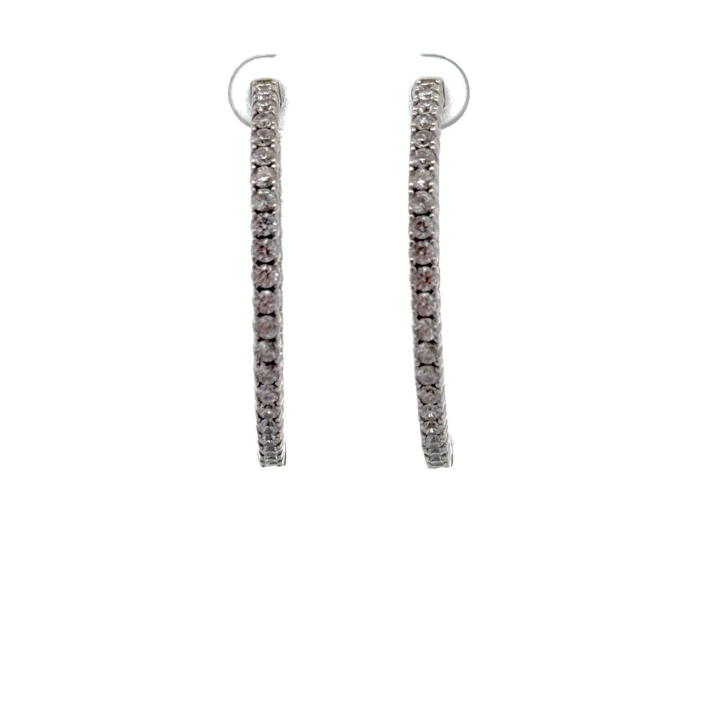 Sterling Silver Radiant Hoop Earrings