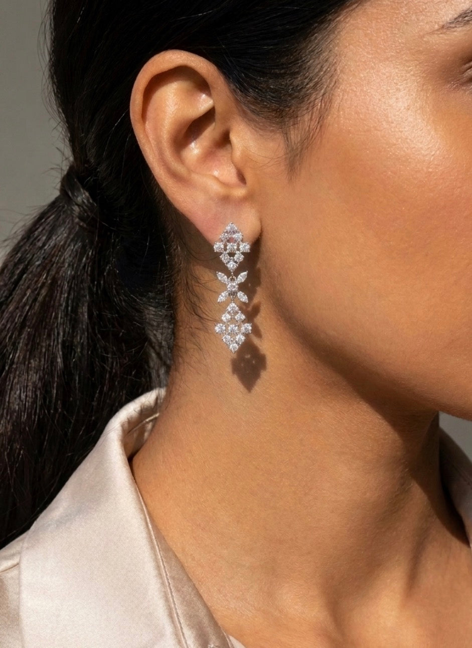Chandelier  Floral Design Earrings