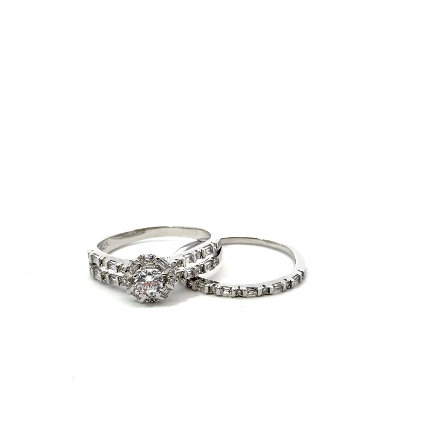 Sterling Silver Wedding Ring Set