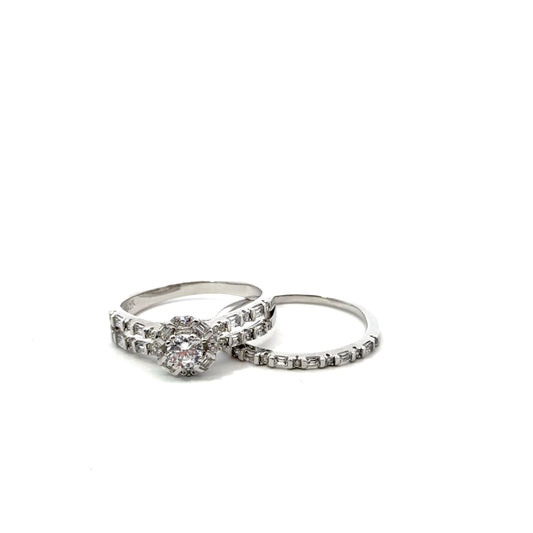 Sterling Silver Wedding Ring Set