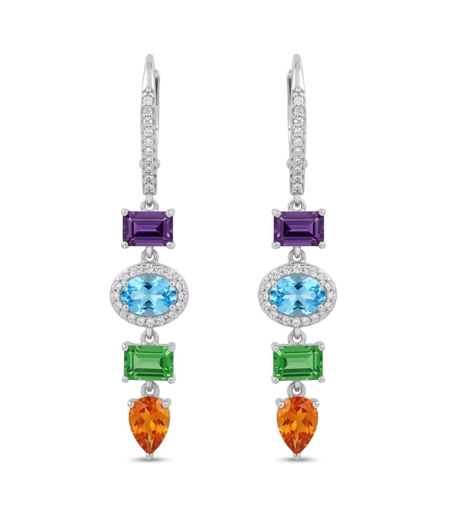 Stunning Mosaic Style Drop Earrings