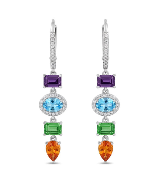 Stunning Mosaic Style Drop Earrings