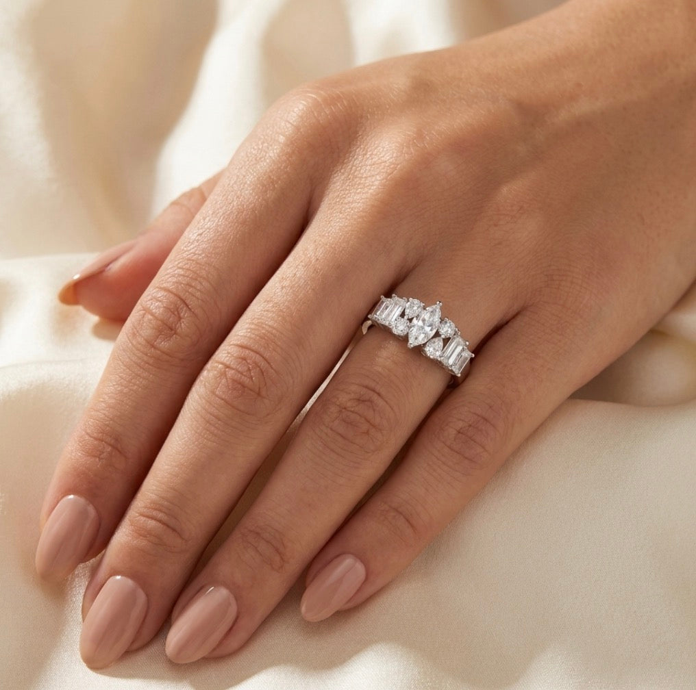 Sterling Silver Marquise cut Ring