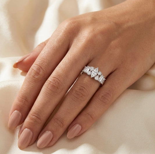 Sterling Silver Marquise cut Ring