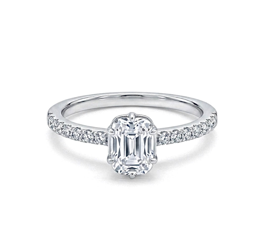 Sterling Silver Emerald cut Ring