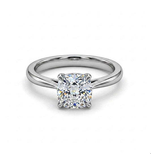 Sterling Silver Cushion Cut Solitaire Ring