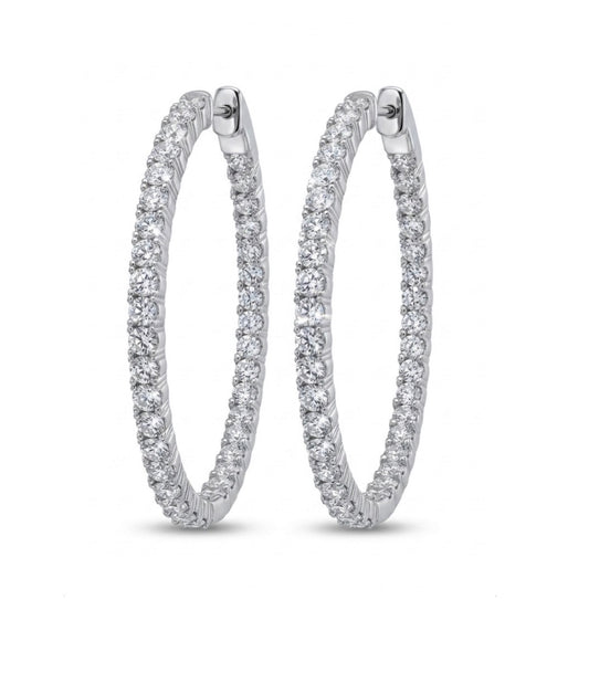 Inside-Out Oval Shape 1.40- inch 5.46 ct.Hoop Earrings