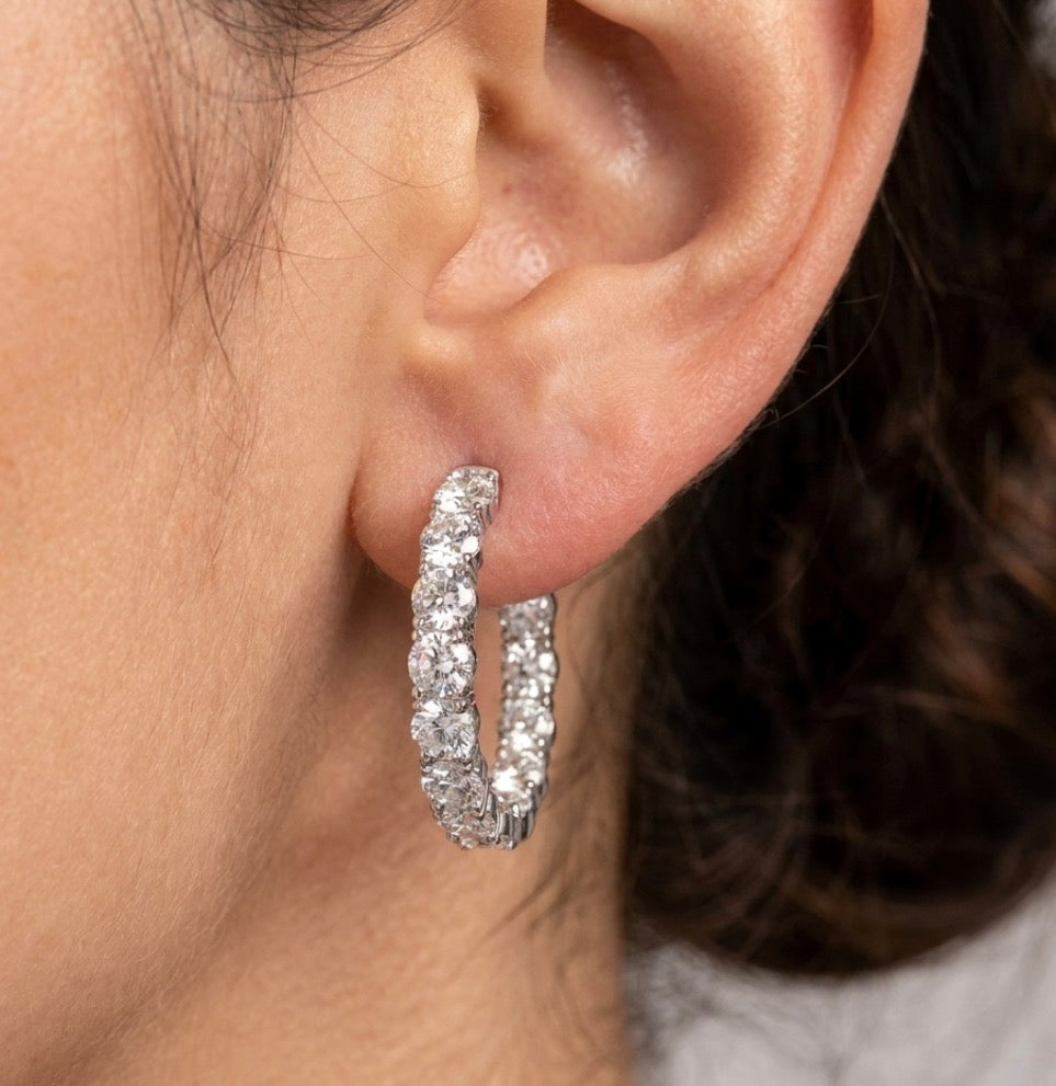 Inside-Out Round Shape 0.90- inch 6.00 ct. Hoop Earrings