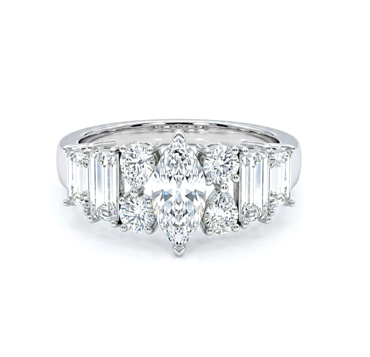 Sterling Silver Marquise cut Ring