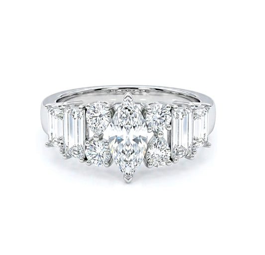 Sterling Silver Marquise cut Ring