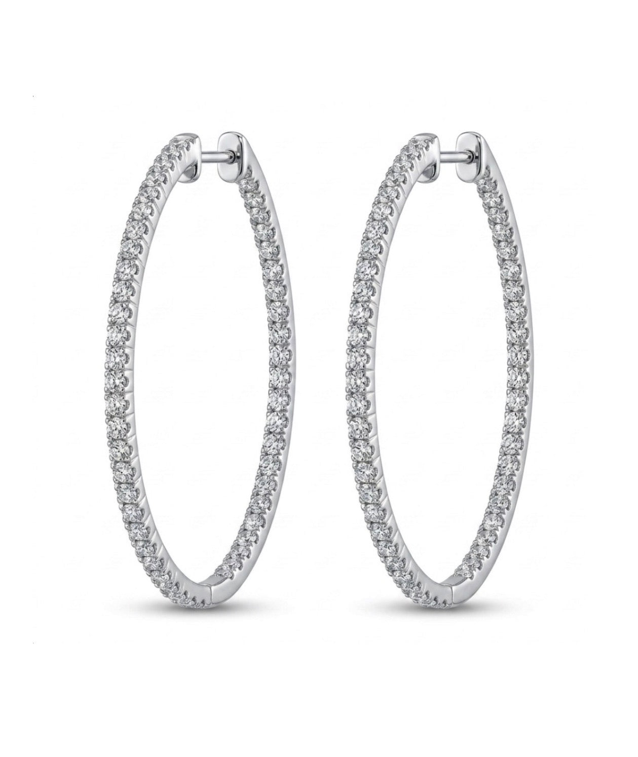 Inside-Out Round Shape 1.57-inch 1.22 ct. Hoop Earrings