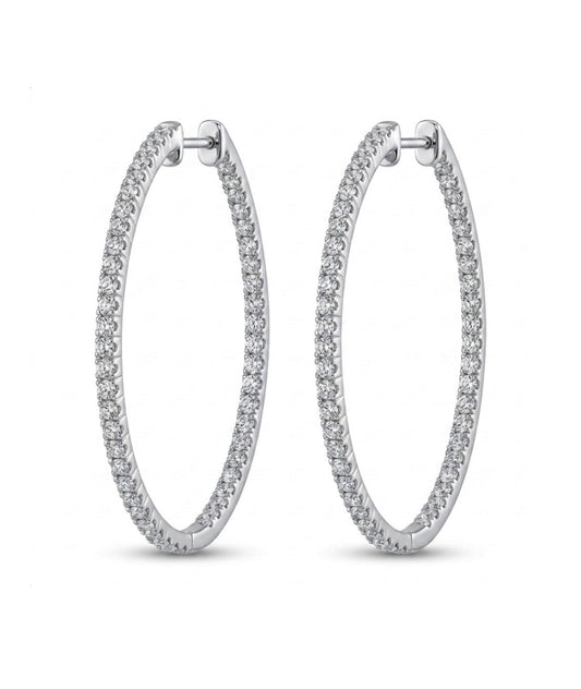 Inside-Out Round Shape 1.57-inch 1.22 ct. Hoop Earrings