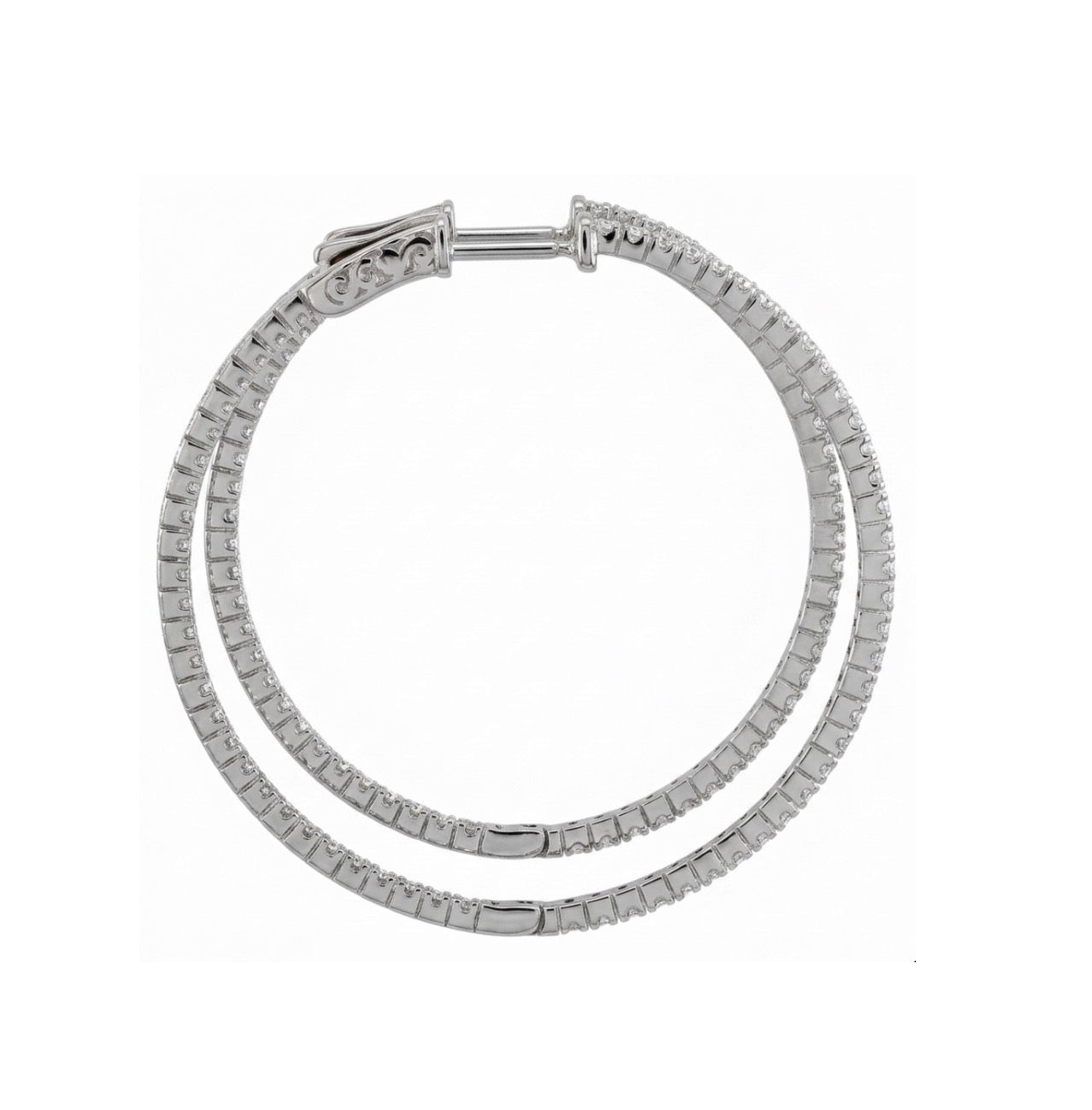 Inside-Out Round Shape 1.57-inch 1.22 ct. Hoop Earrings