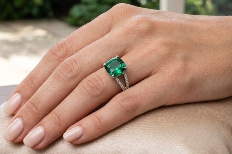 Sterling Silver Cushion-cut Ring