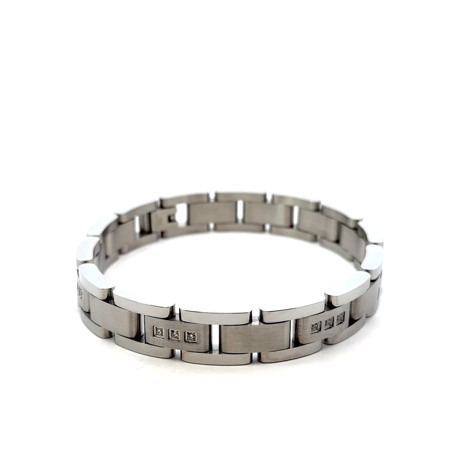 Stainless Steel Bracelet with Cubic Zirconia