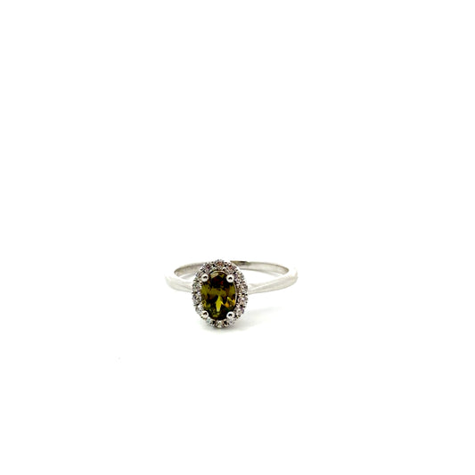 Sterling Silver Oval Cut Peridot Ring