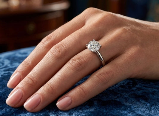 Sterling Silver 4-prongs Brilliant-Cut Solitaire Engagement Ring