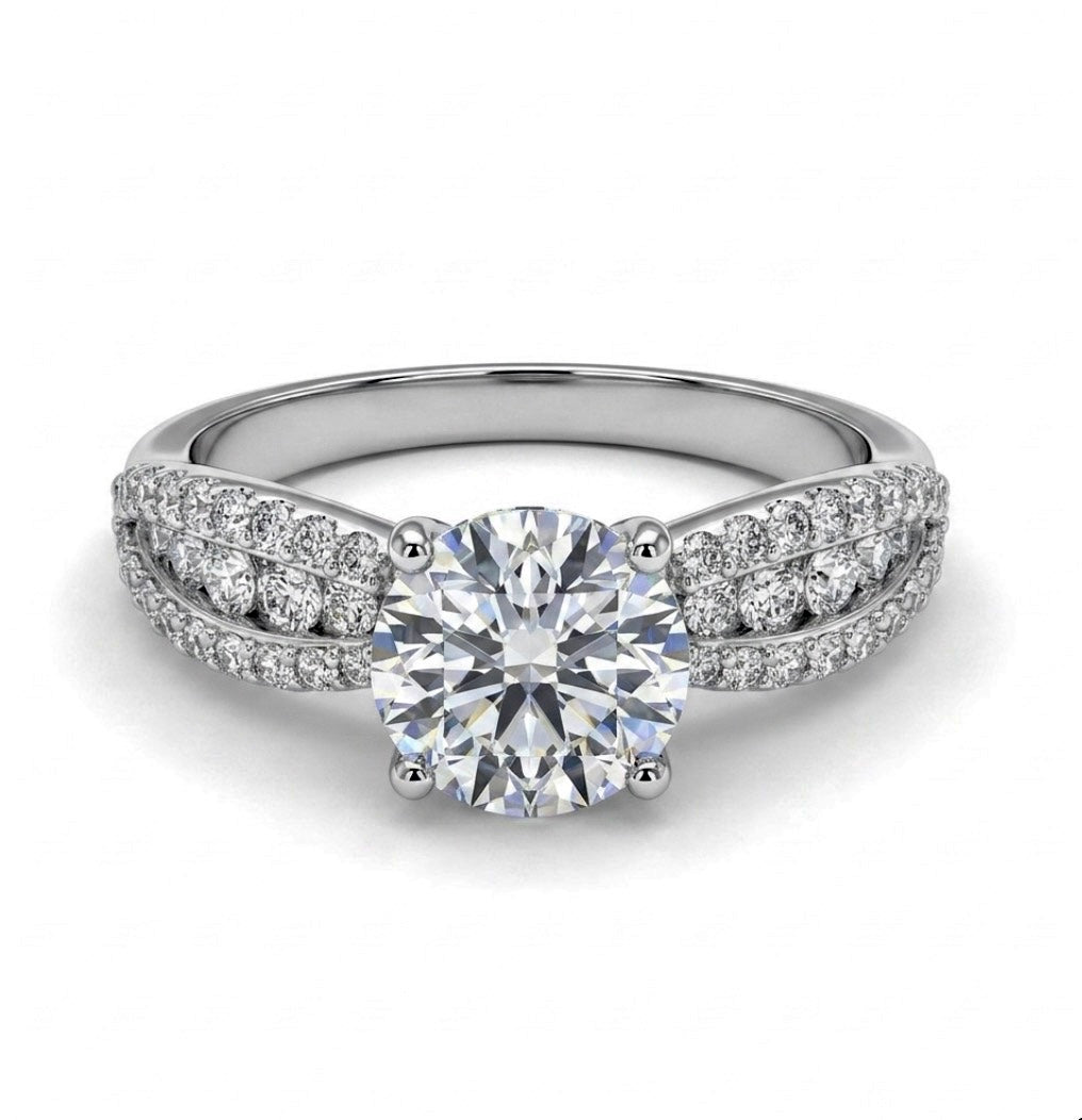 Sterling Silver 4-prong Cubic Zirconia Ring