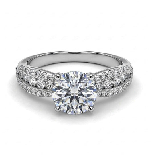 Sterling Silver 4-prong Cubic Zirconia Ring