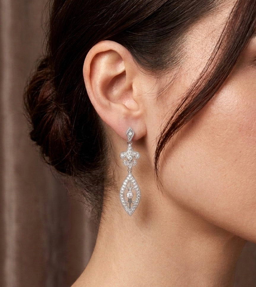 Fleur de Lis  Drop Earrings
