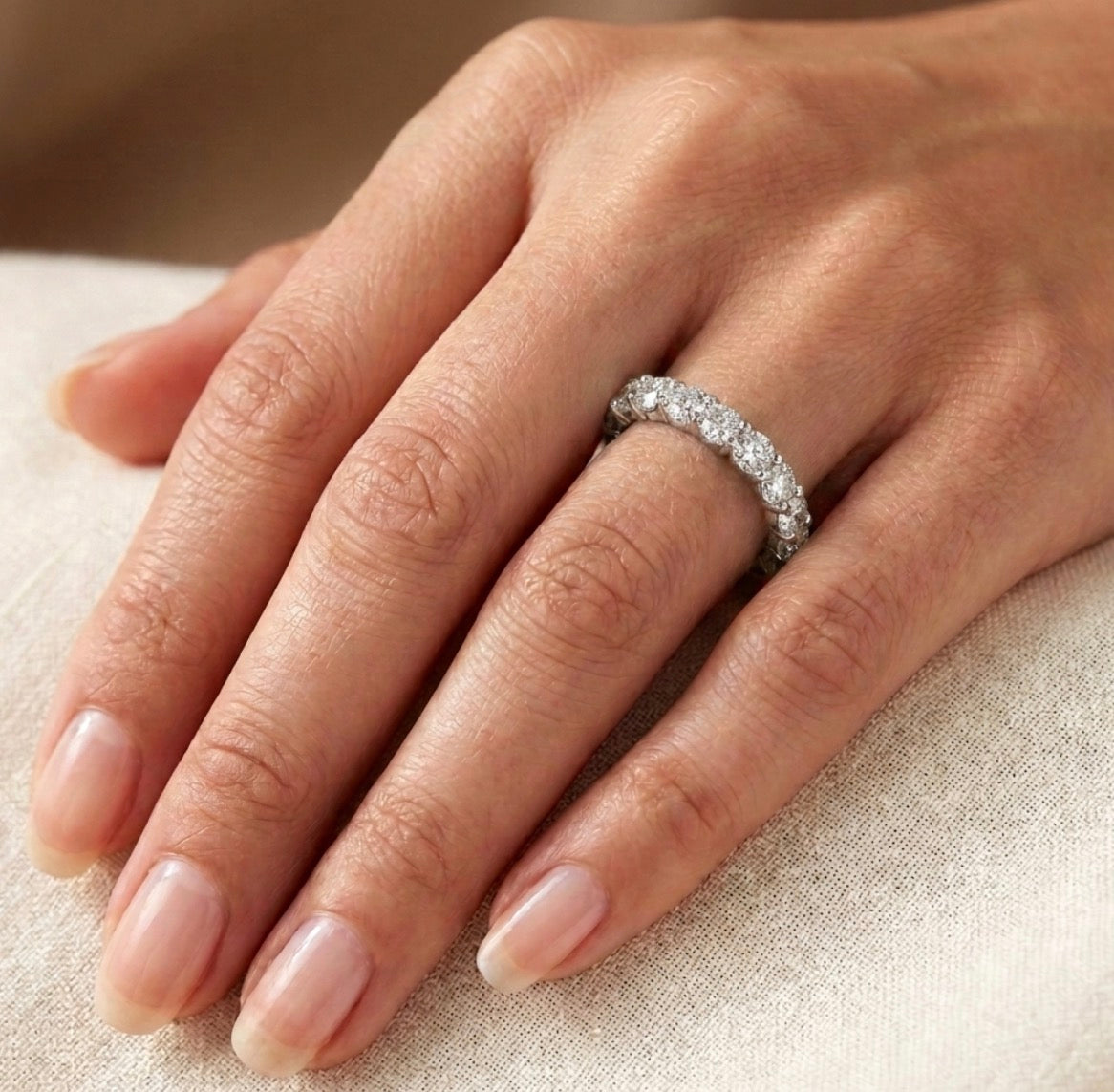Sterling Silver Brilliant-cut Eternity Ladies Band
