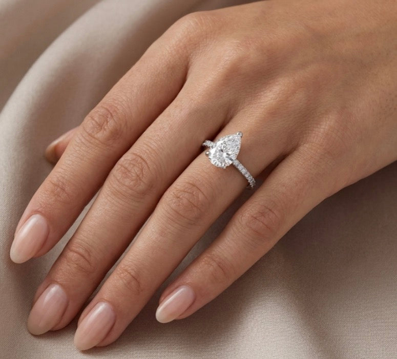 Sterling Silver Teardrop cut Ring