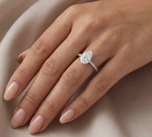 Sterling Silver Teardrop cut Ring