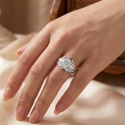 Sterling Silver Brilliant-cut Cubic Zirconia Ring