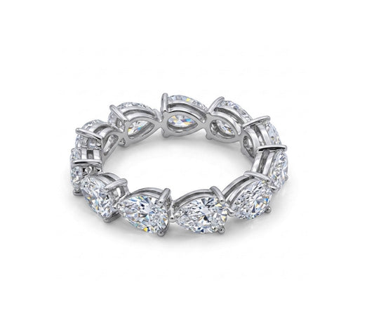 Sterling Silver Teardrop-cut Eternity Ladies Band