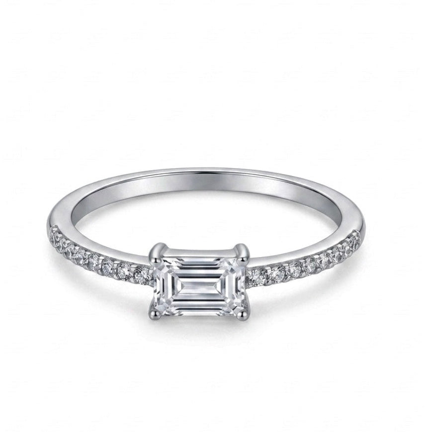 Sterling Silver  Baguette Ring