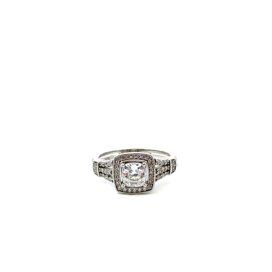 Sterling Silver Cushion Cut Ring
