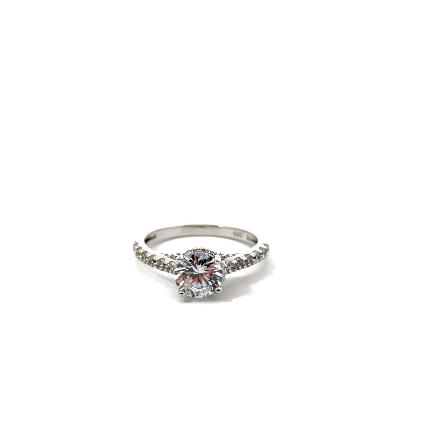 Sterling Silver Solitaire Engagement Ring
