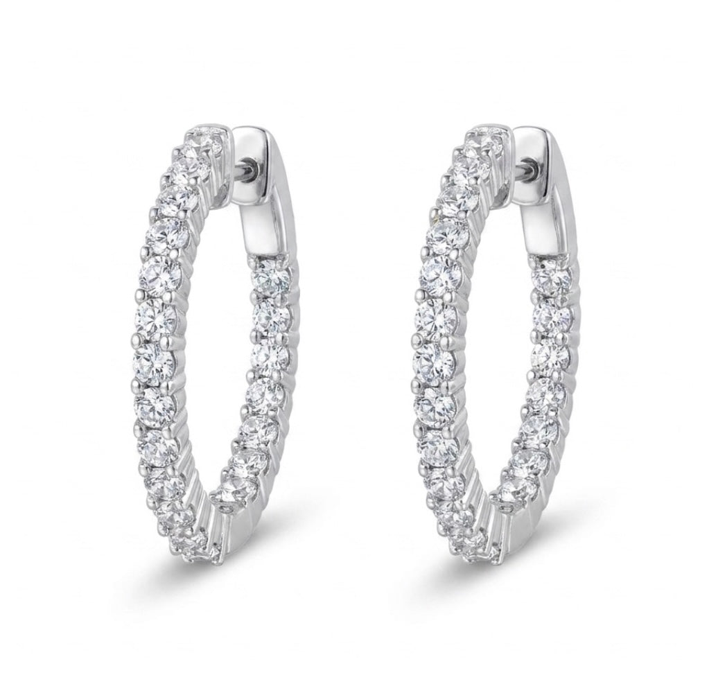 Inside-Out Round Shape 1-inch Hoop Earrings